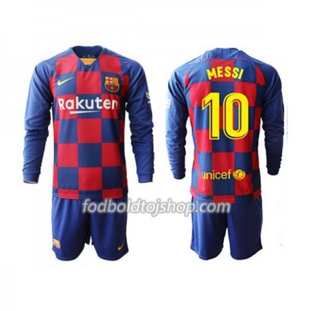 FC Barcelona Lionel Messi 10 Børn Hjemme Fodboldsæt 2019-20 L/S (+ Korte bukser)